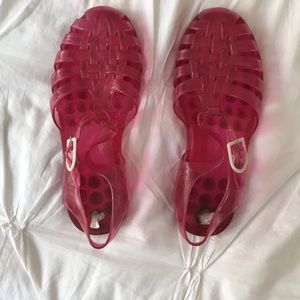 Pink jelly shoes